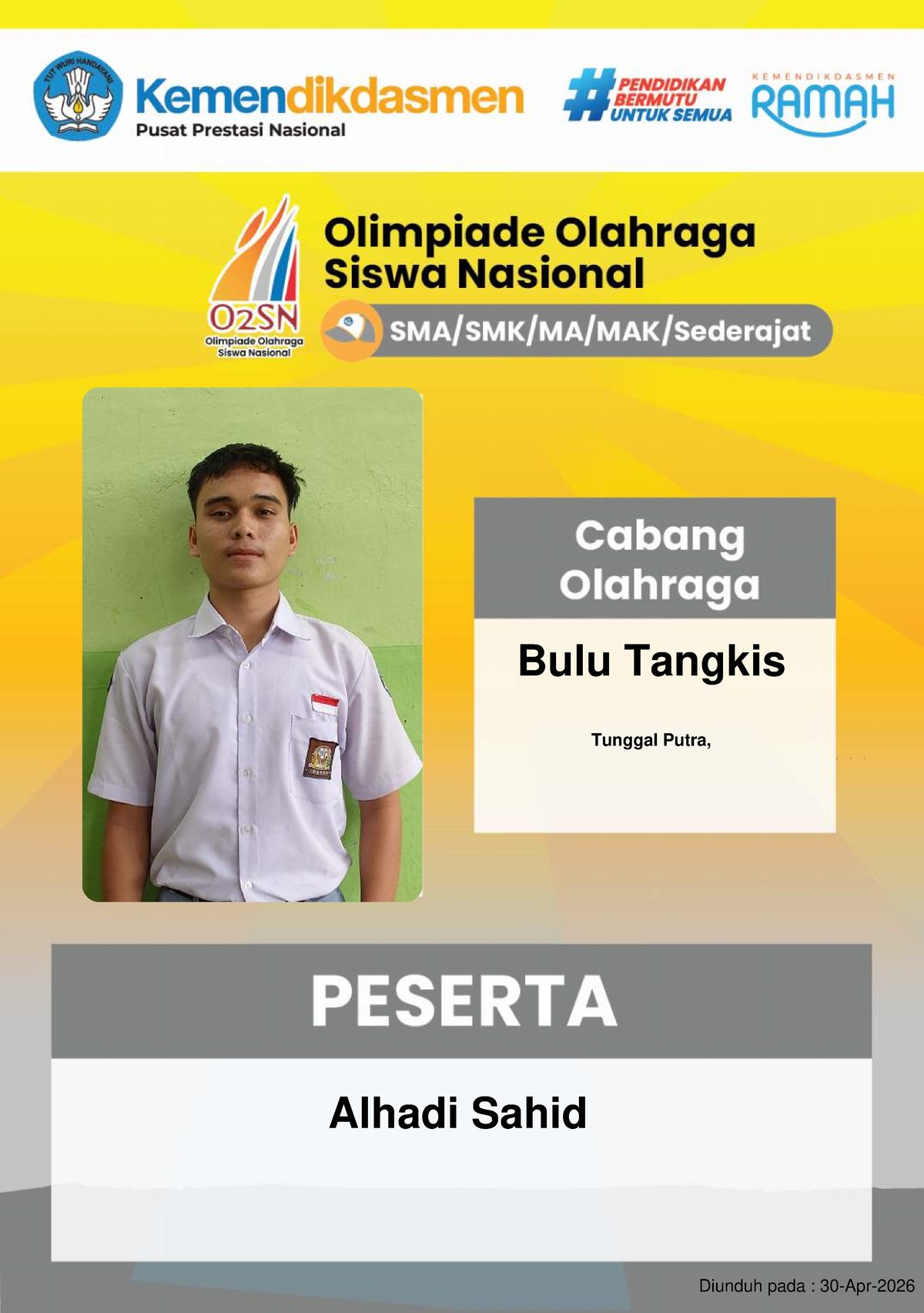 ID Card - Alhadi Sahid - aaa - management information system - Alhadi ...