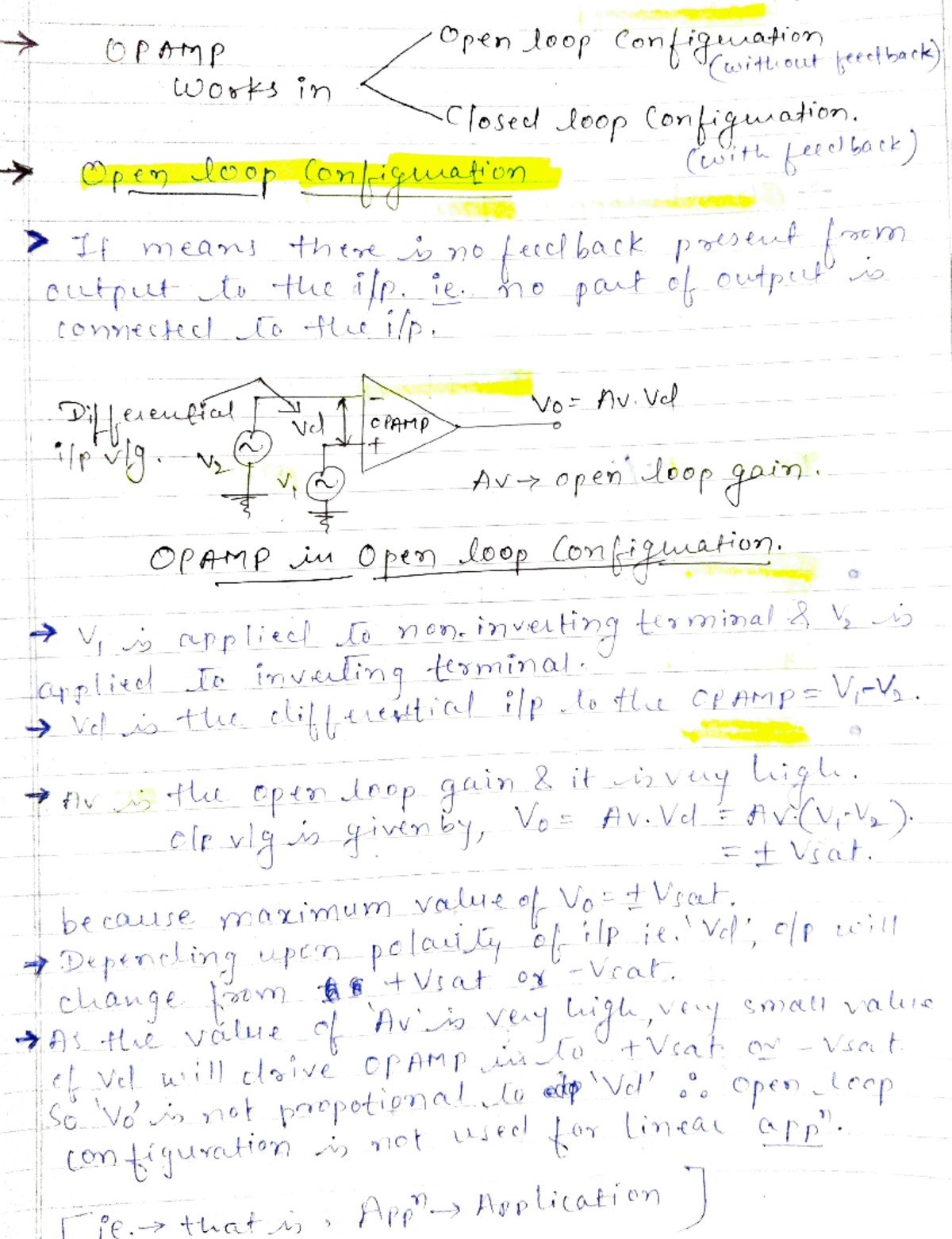 LIC 1 - OPAMP Open Loop vs Closed Loop Configurations Explained - Studocu