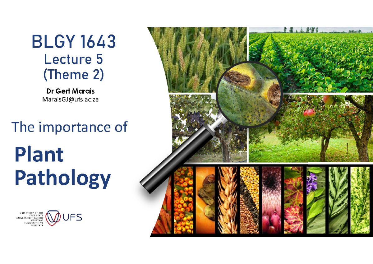 BLGY1643 - Lecture 5 - Key Concepts in Plant Pathology 2024 - Studocu