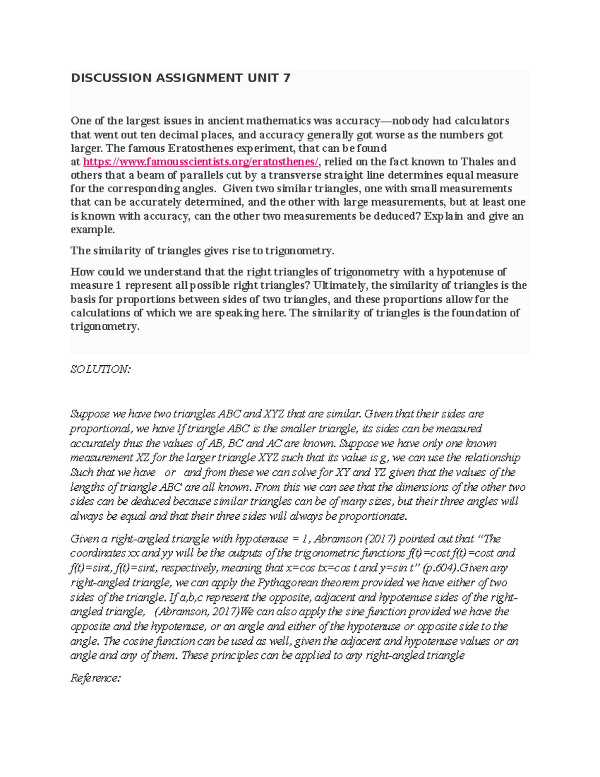 MATH 1281 Final Assignment: Statistical Inference Unit 4 Analysis - Studocu
