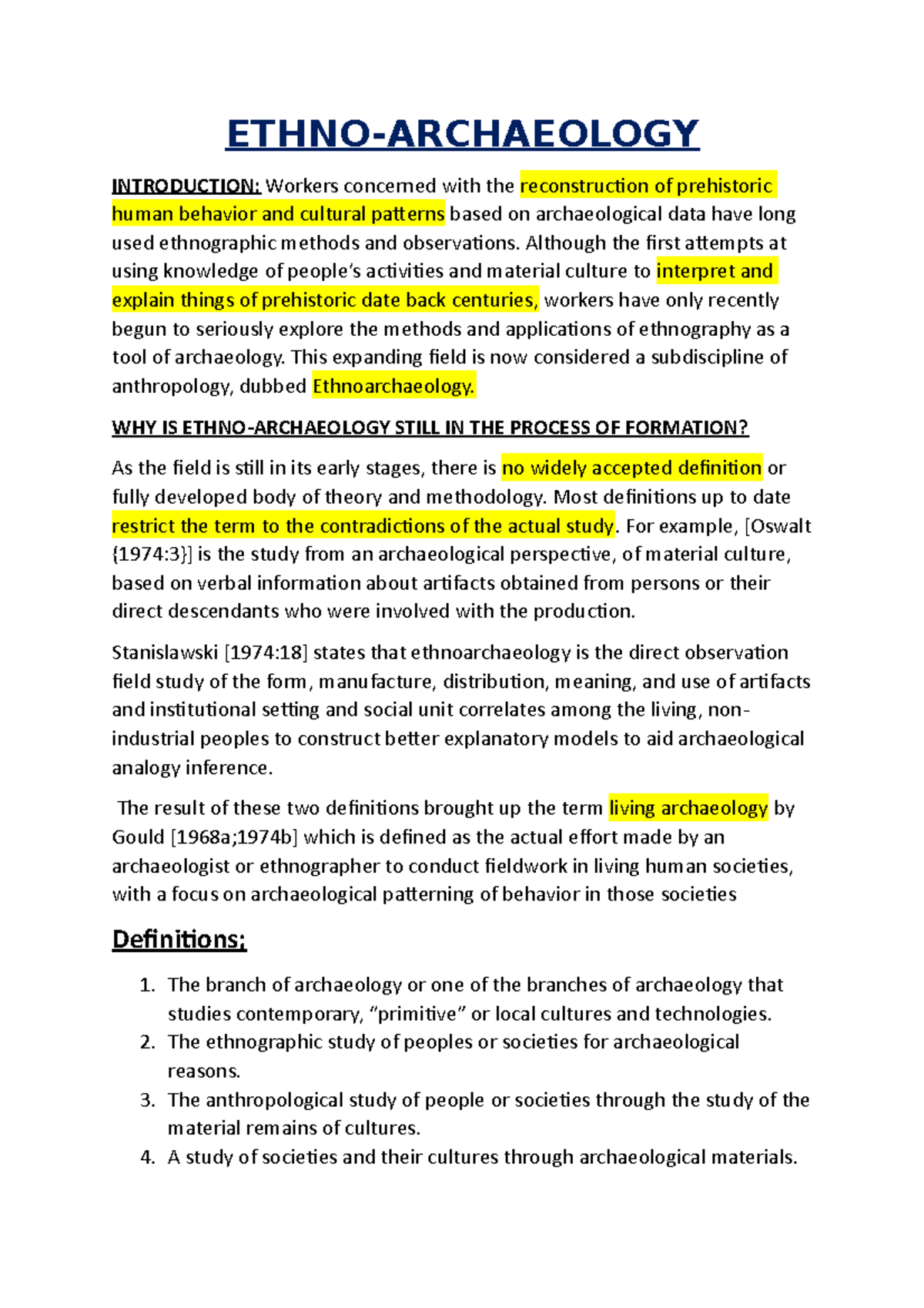 Ethnoarchaeology: Understanding Culture through Archaeological Studies ...