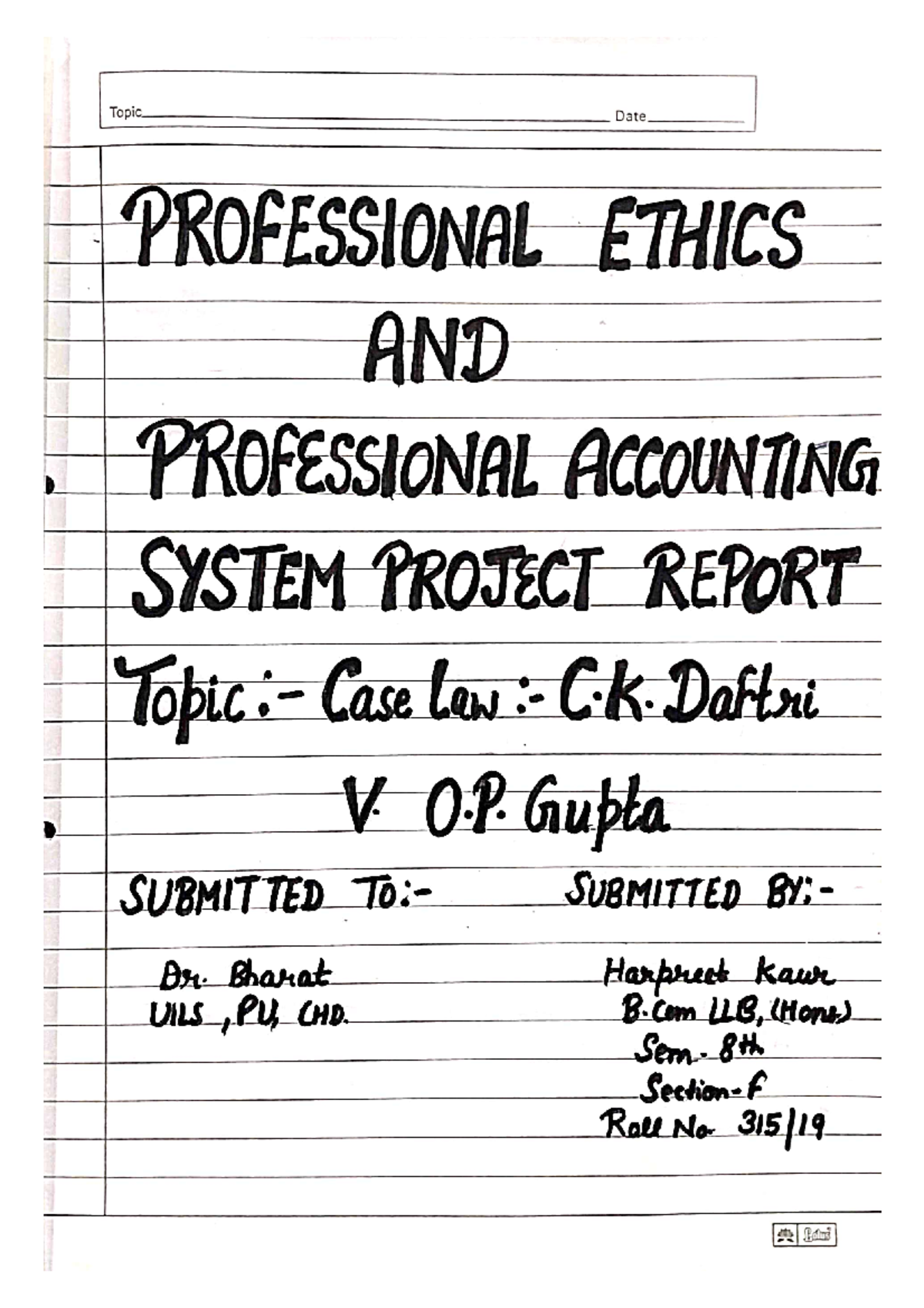 C.K. Daftri Case Study Analysis and Key Findings - Studocu