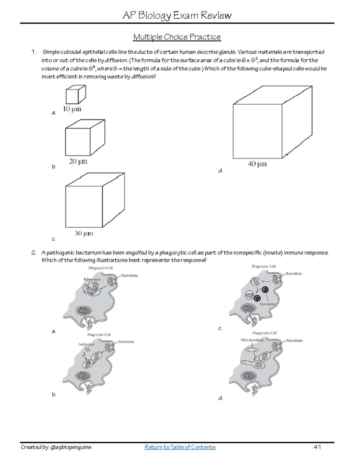 AP Biology (AP Bio) Exam Review: Multiple Choice Practice 1 - Studocu