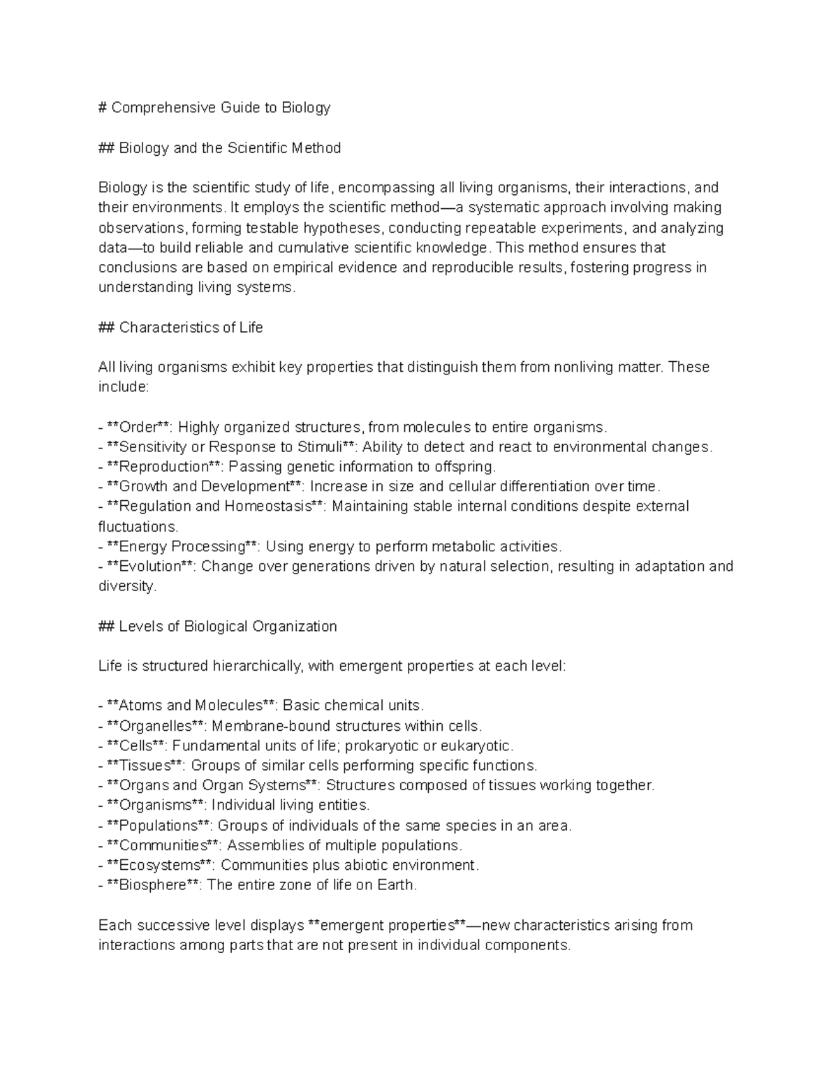 Comprehensive Guide to Biology: Concepts & Scientific Methods - Studocu