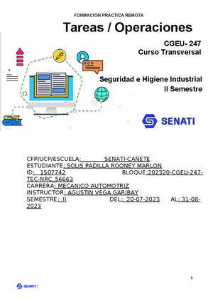 [Solved] Plano de las condiciones de trabajo AMatriz fila BMapa ...