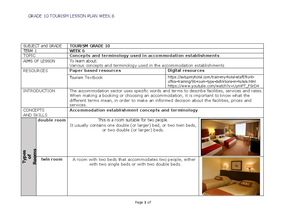 G10 Tourism Term 1 Week 4: Exploring Different Transport Modes - Studocu