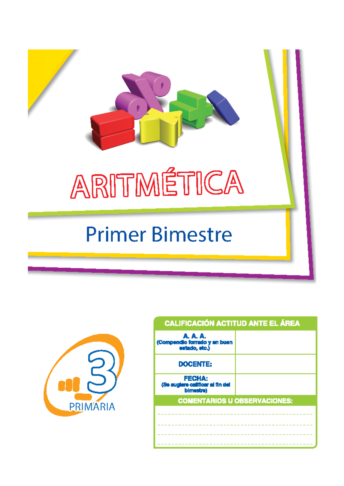 Aritmética del 3ro de Primaria - Primer Bimestre: Fundamentos y Actividades - Document Preview