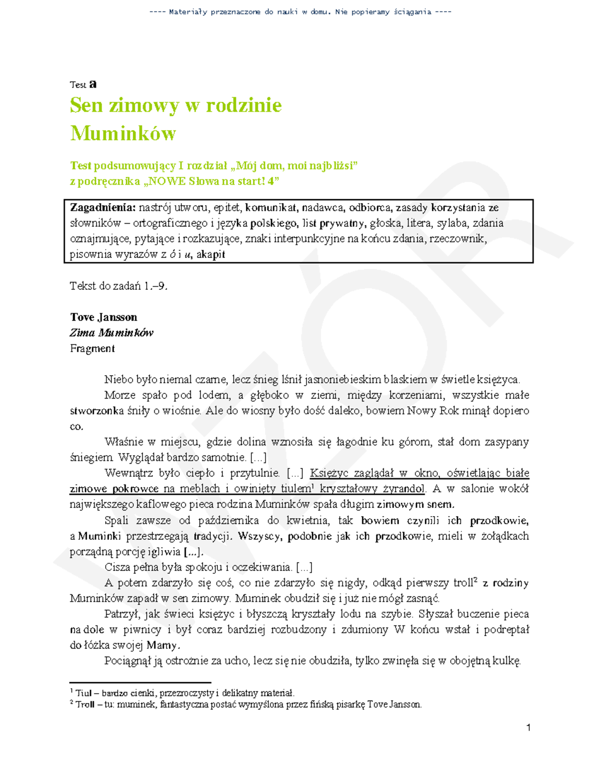 Nowe Słowa Na Start Klasa 4 Sprawdziany Pdf www.studocu.com