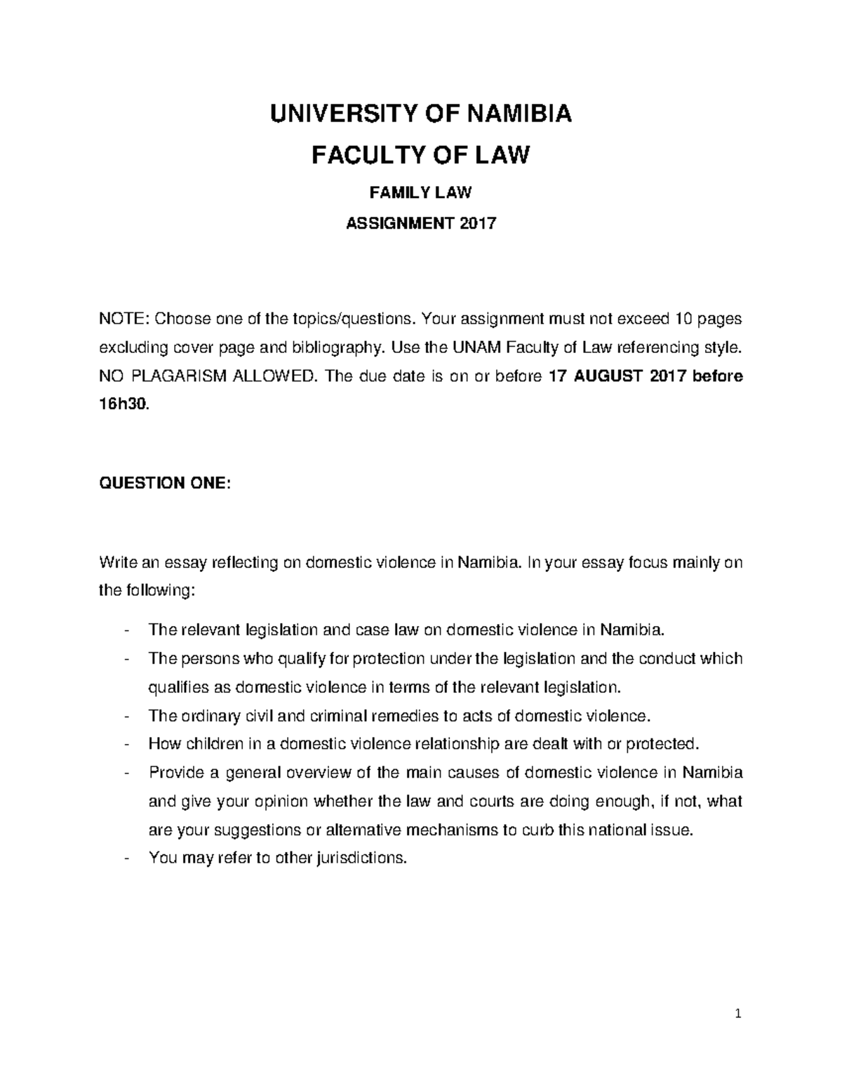 PFA3532 Family Law Assignment: Domestic Violence & Court Rulings ...