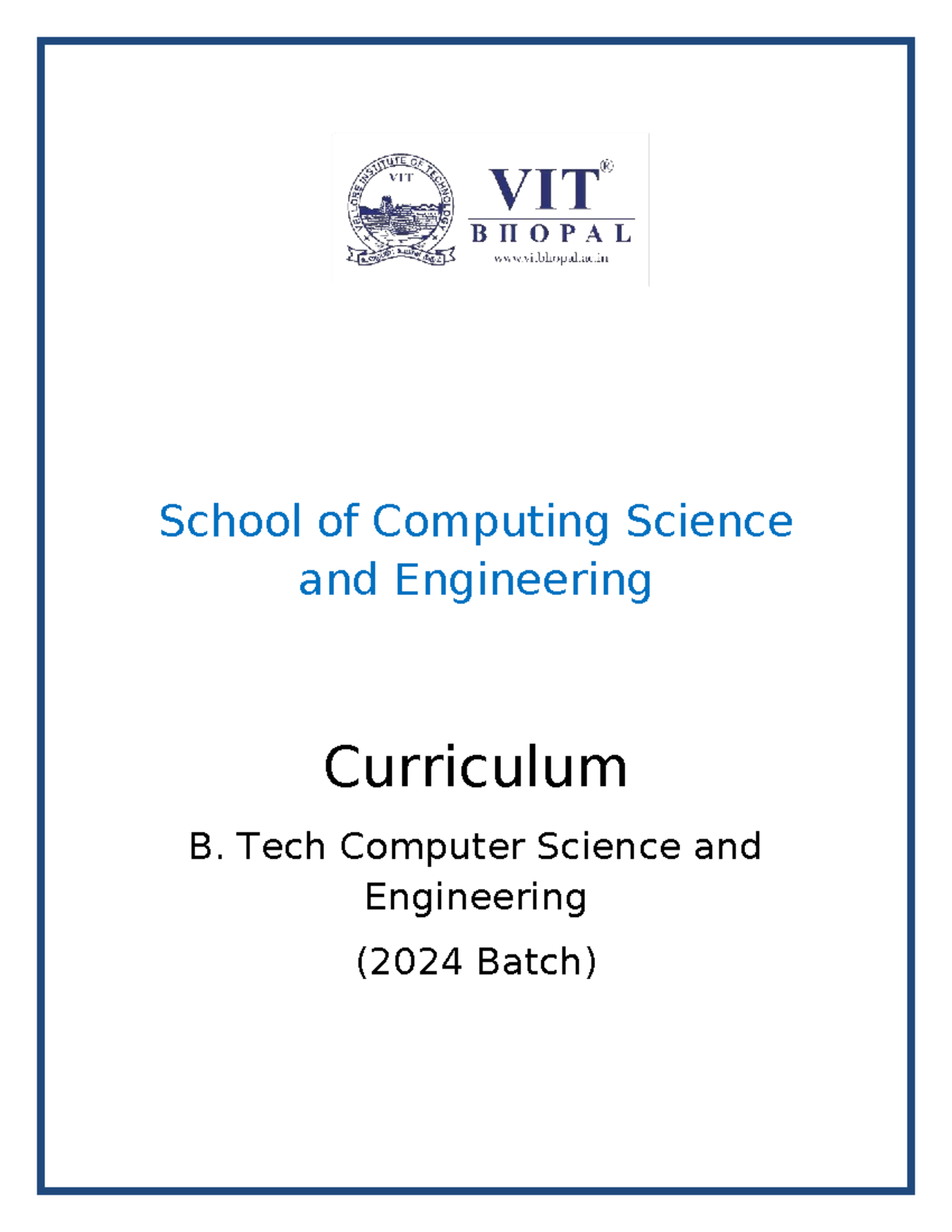 B.Tech CSE (2024) Curriculum Overview and Core Courses - Studocu