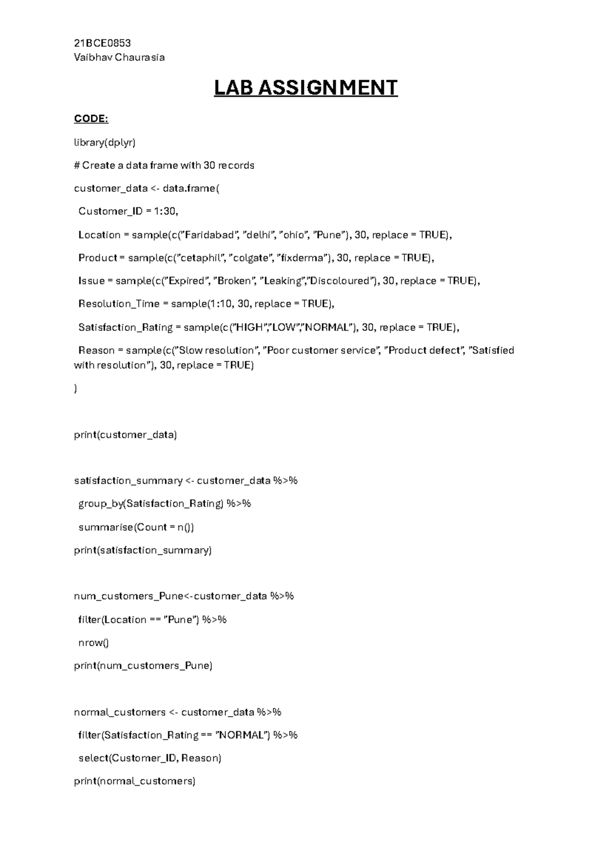 Pds lab da - Digital assignment - Vaibhav Chaurasia LAB ASSIGNMENT CODE ...
