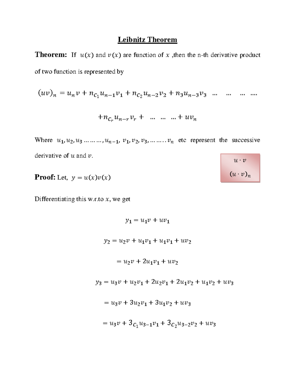 Leibnitz Theorem Explored: Mathematical Proof & Applications - IJ - Studocu