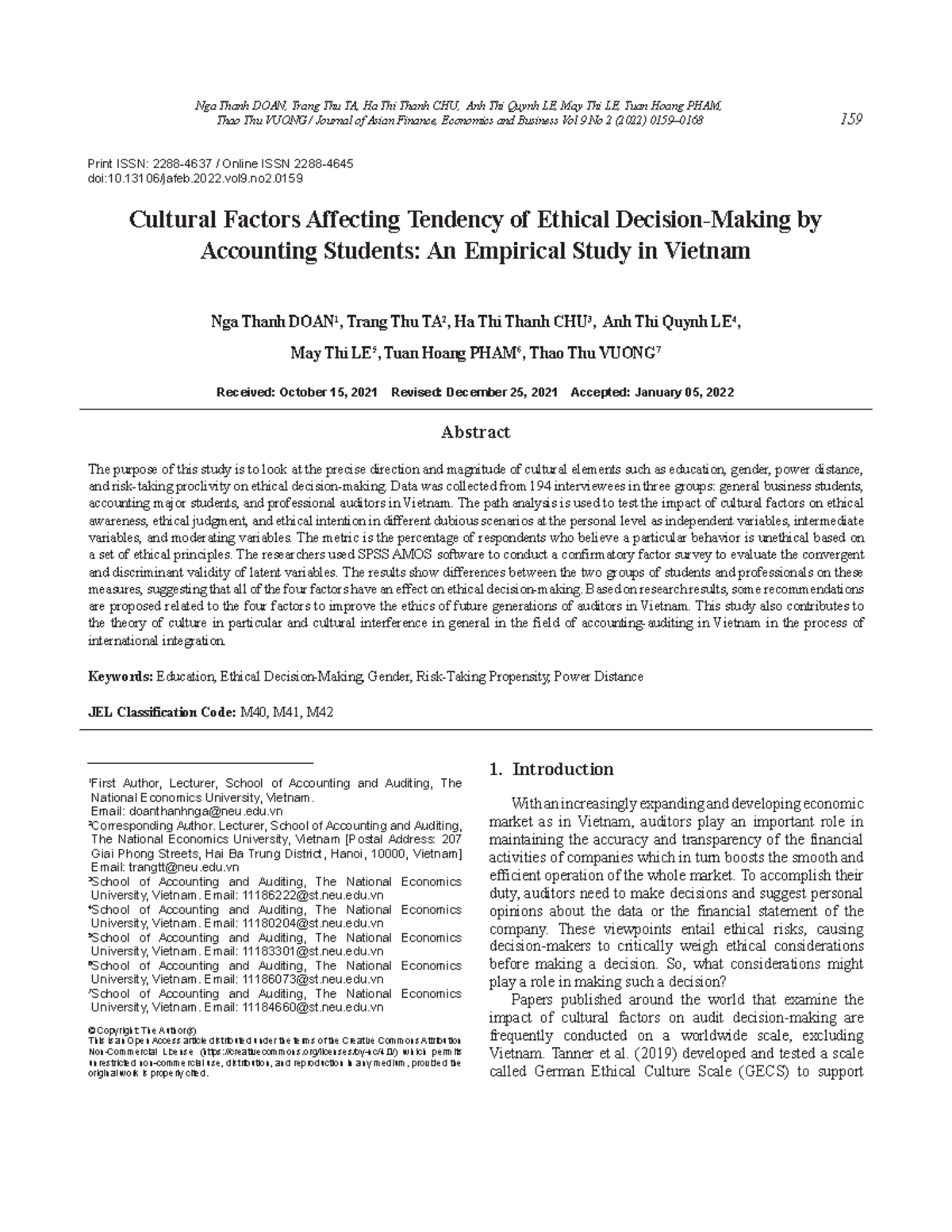 Cultural Influences on Ethical Decision-Making in Accounting Students ...