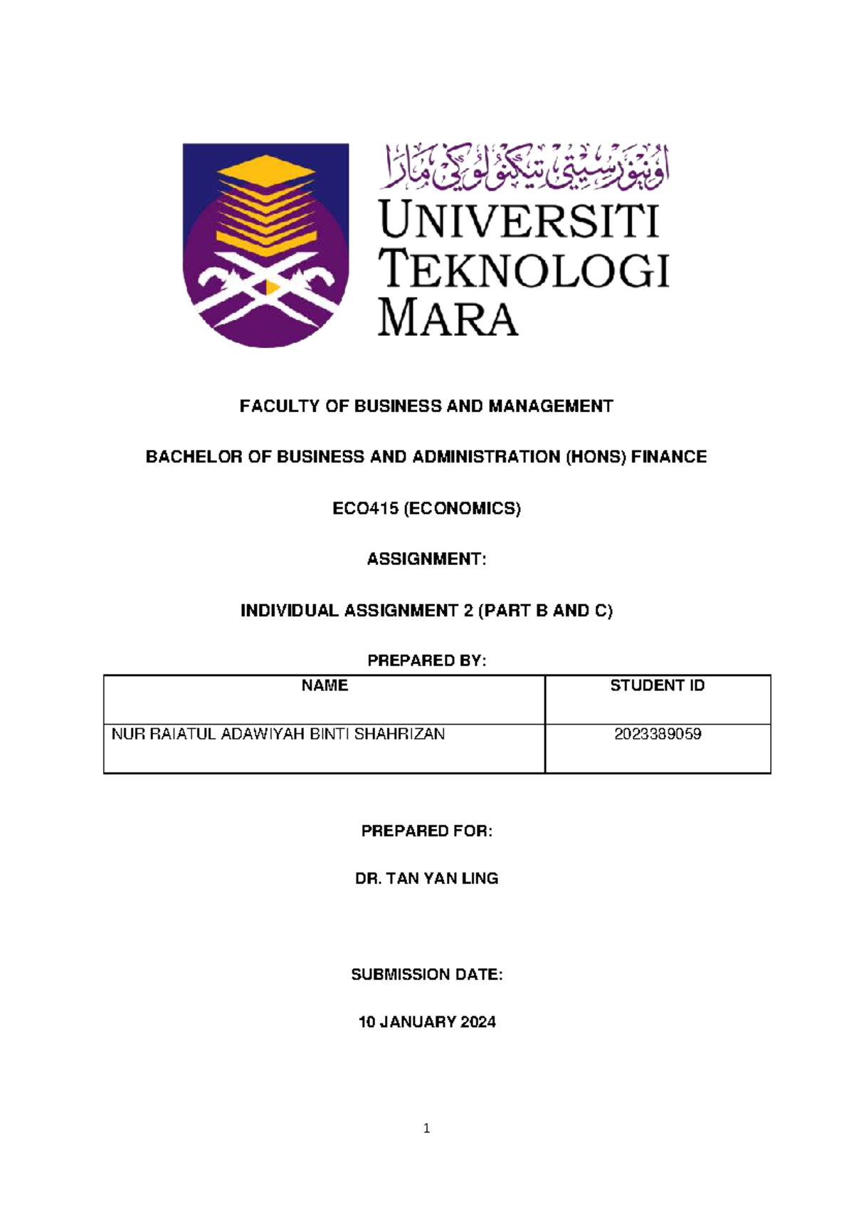 Individual Assignment 2: ECO415 Case Study on Monetary Policy and ...