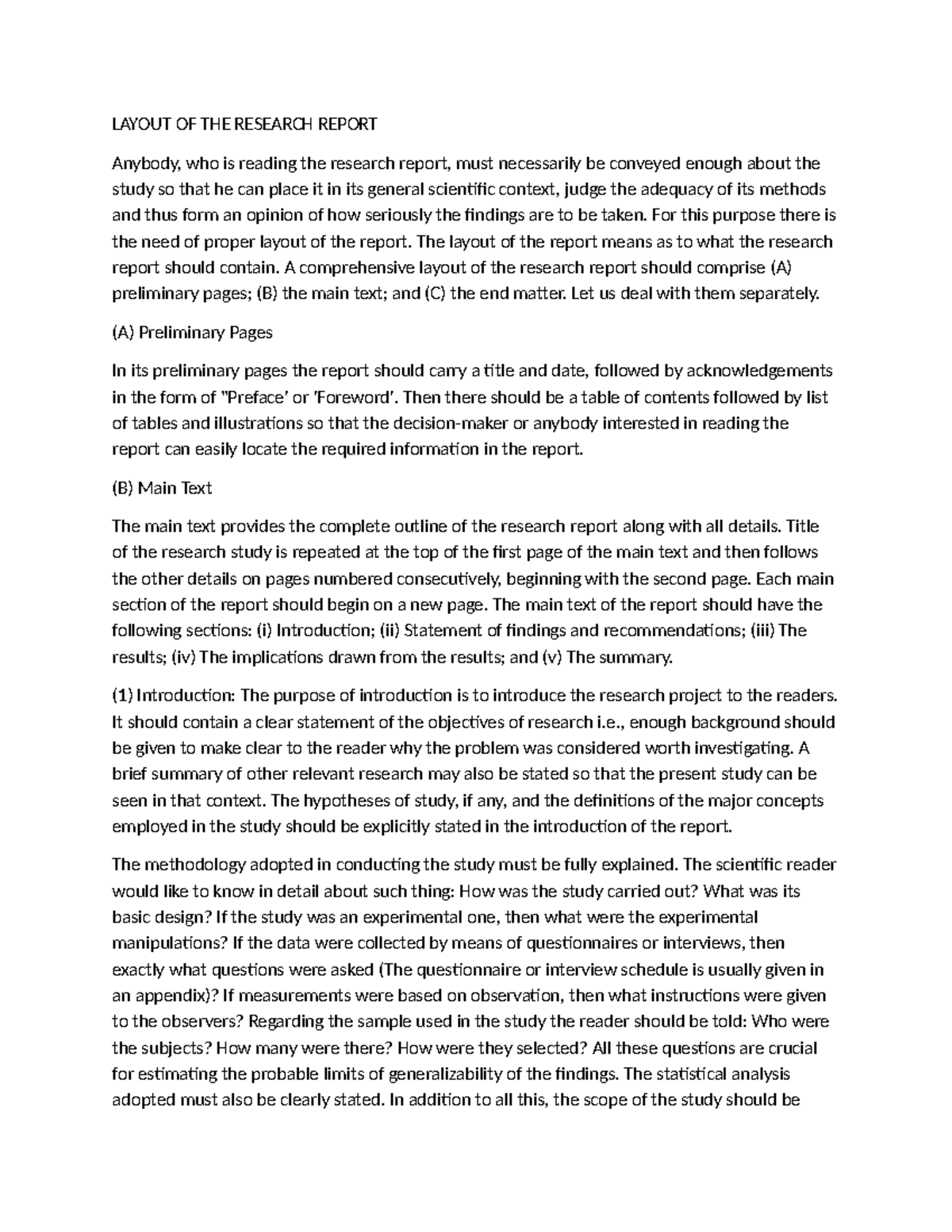Research Report Layout Guidelines: Structure & Key Components - Studocu