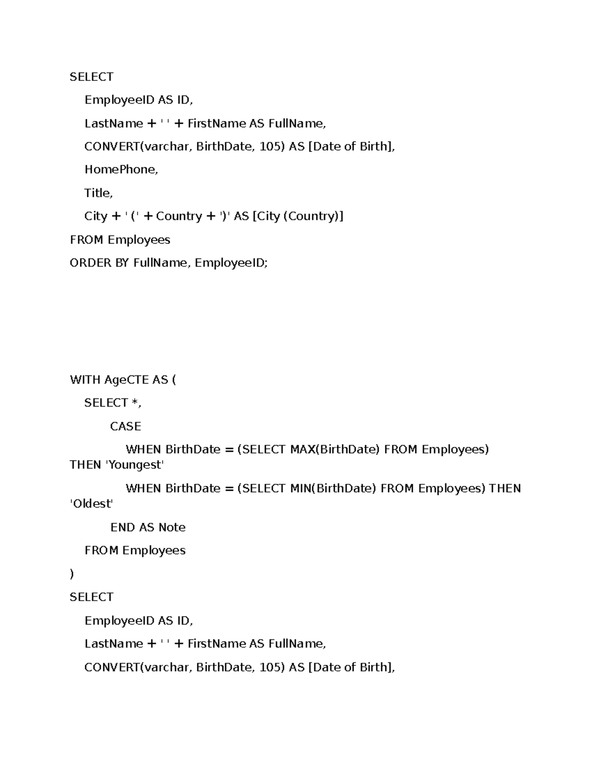 Lab 3: SQL Queries for Employee and Order Analysis - Studocu