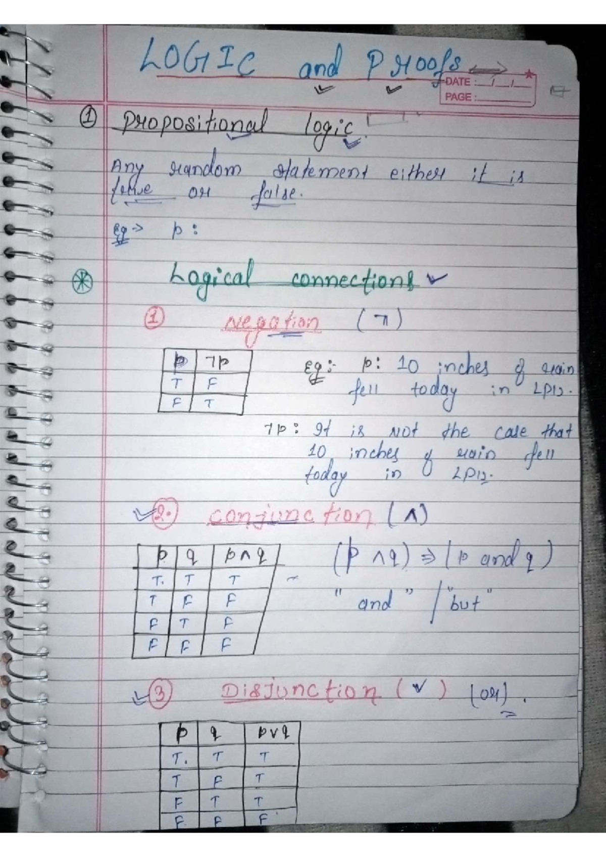 Logic and proofs unit 1 - this ia math - LOGIC and proofs F DATE : PAGE ...