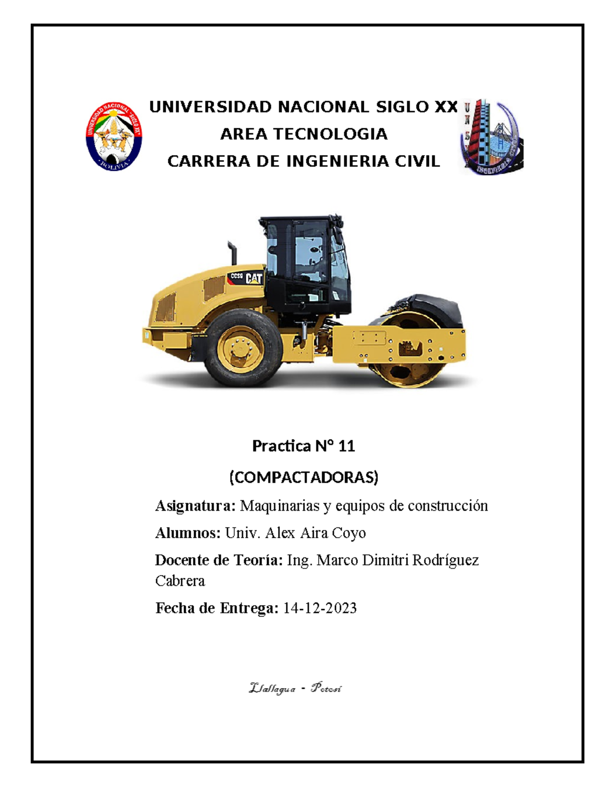 Compactadoras - Notas Teóricas de Maquinarias y Equipos de Construcción - Document Preview