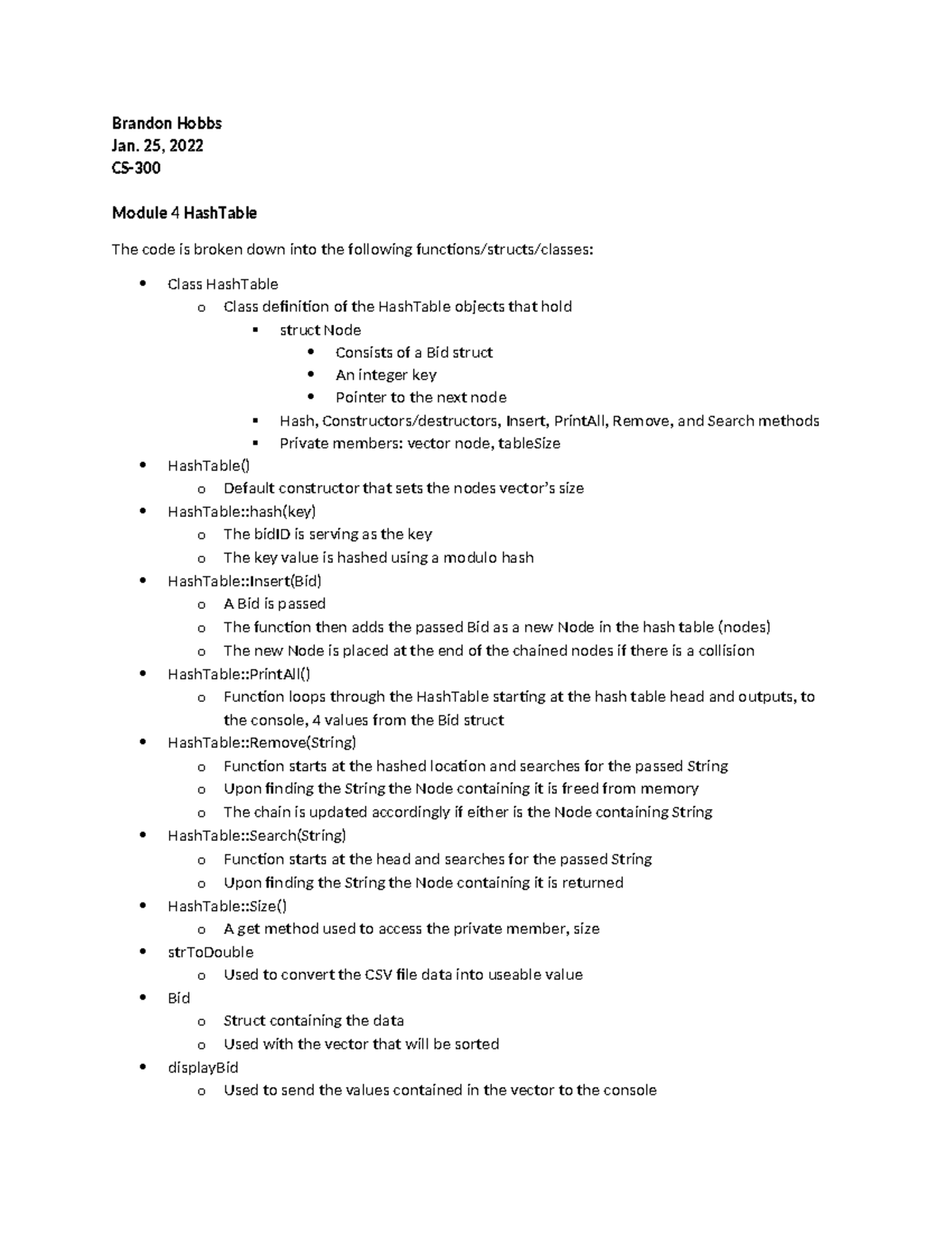 CS-Module 4 HashTable Code Reflection and Insights - Studocu