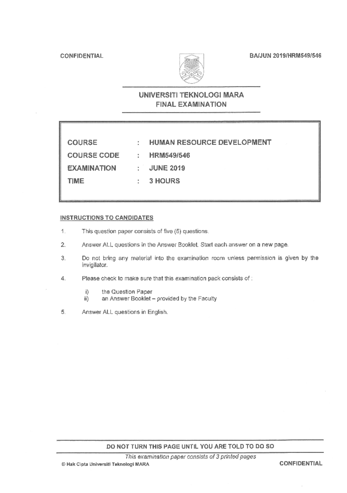 Final Exam Study Guide - June 2019 - Studocu