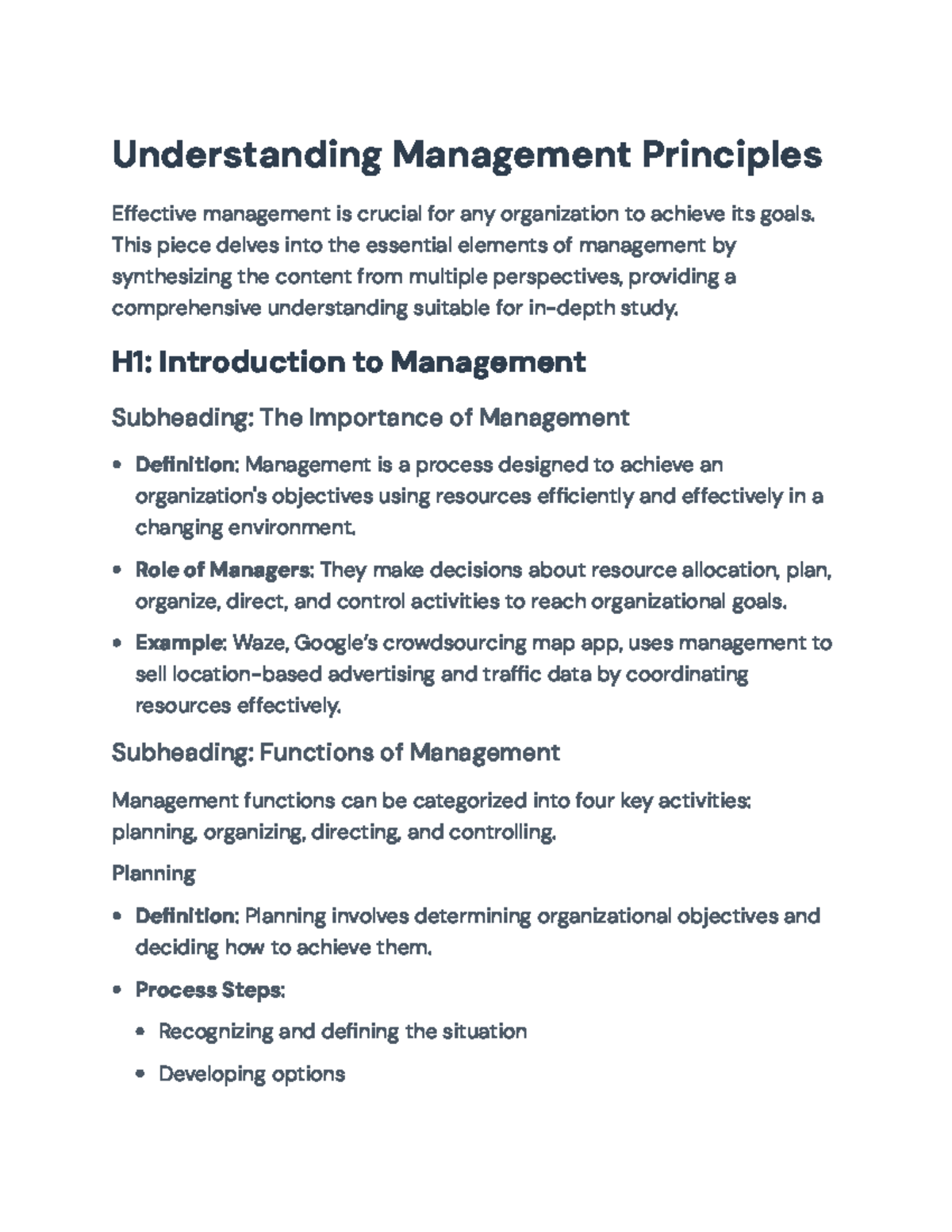 Understanding Management Principles: Key Concepts and Skills ...