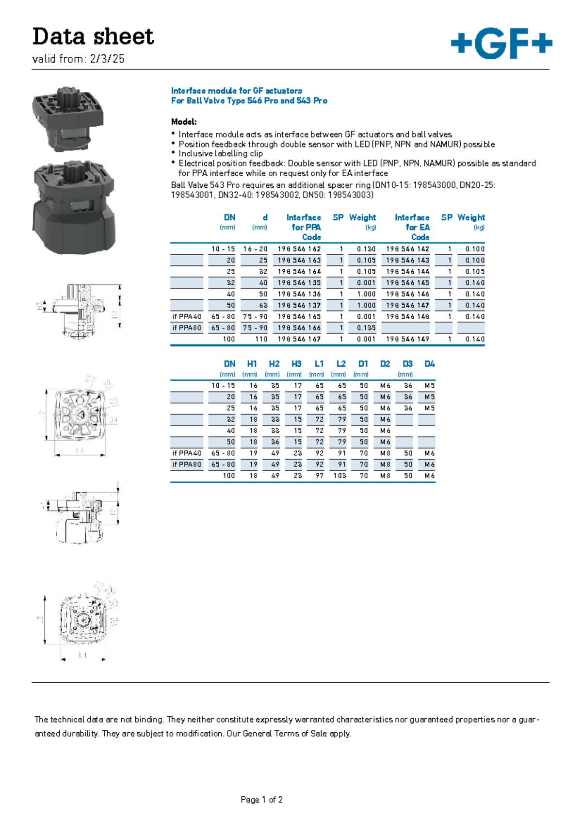 198546136 - Technical Data Sheet for GF Actuator Interface Module - Studocu
