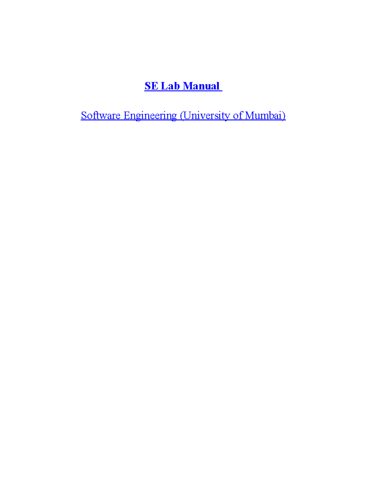 SE Lab Manual (SE 5): Practical List & Agile Methodologies - Studocu