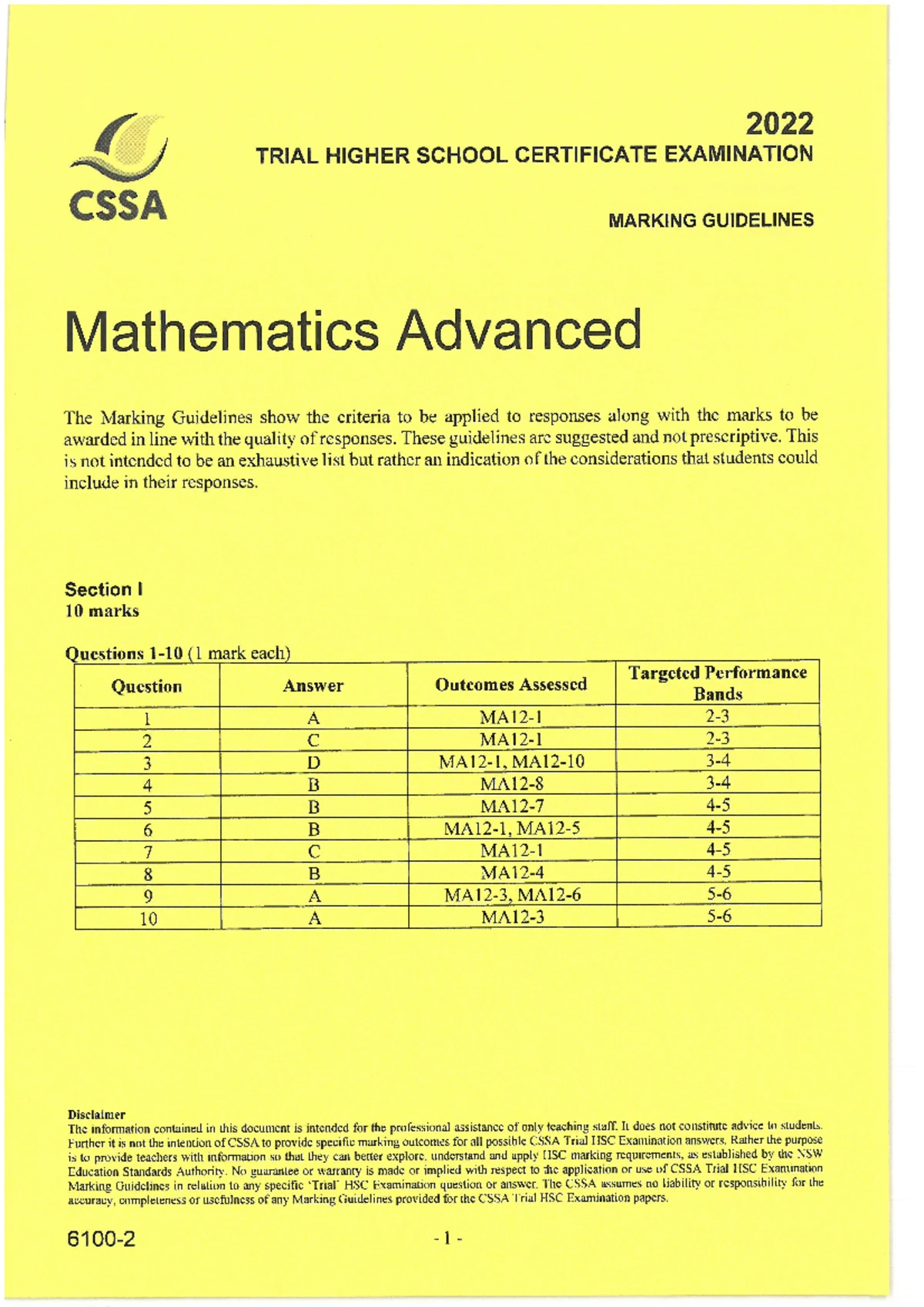 Mathematics Advanced Stage 6 Syllabus Guide (Years 11-12) - Studocu