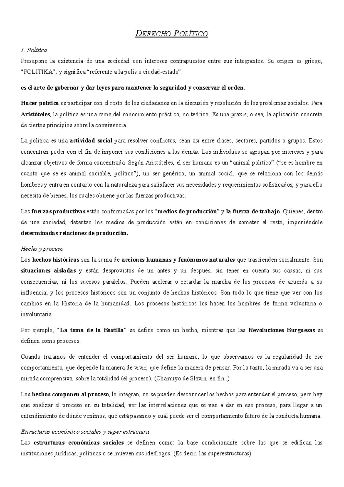 Derecho Político: Análisis hasta Unidad 5 y Conceptos Clave - Document Preview