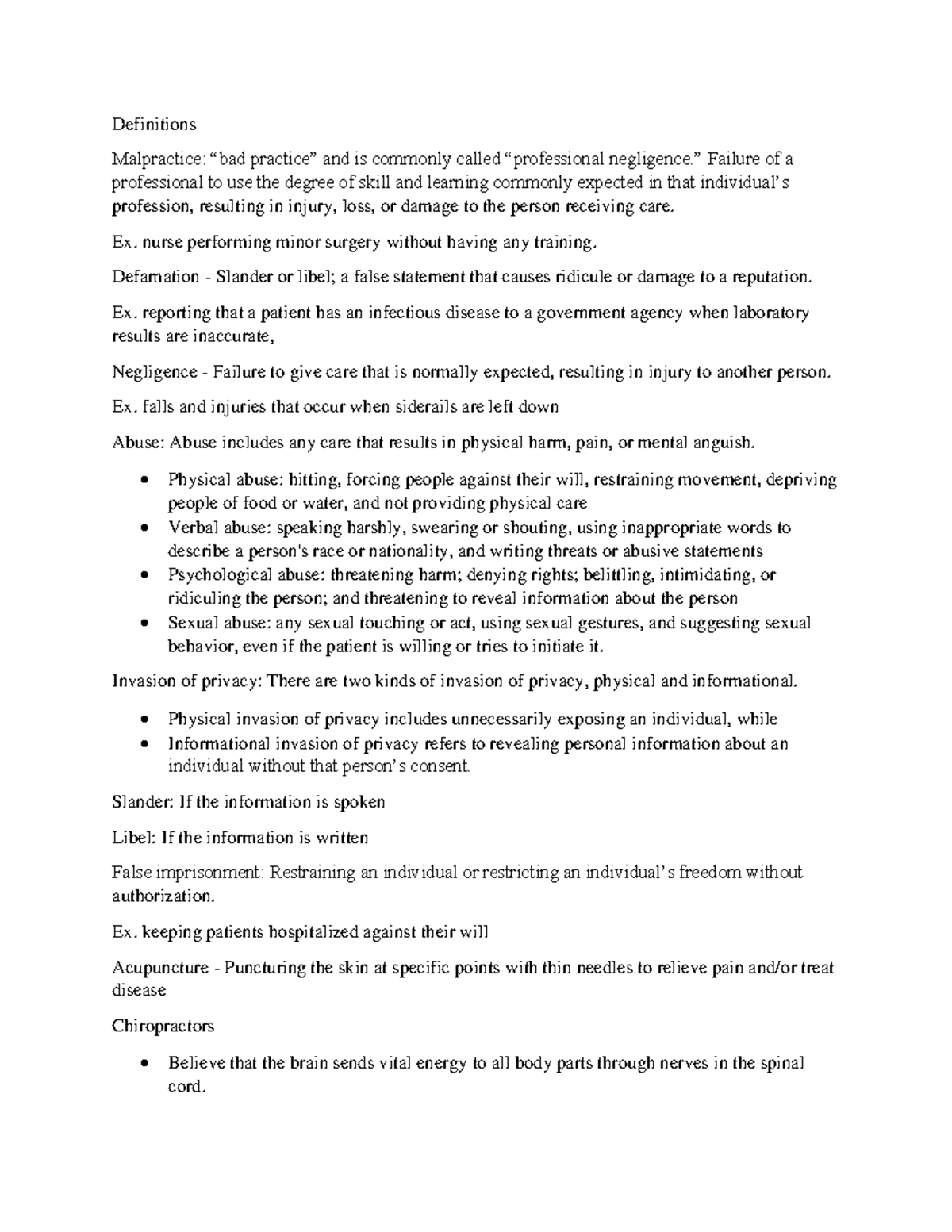 Malpractice and Professional Negligence in Healthcare: Key Definitions ...