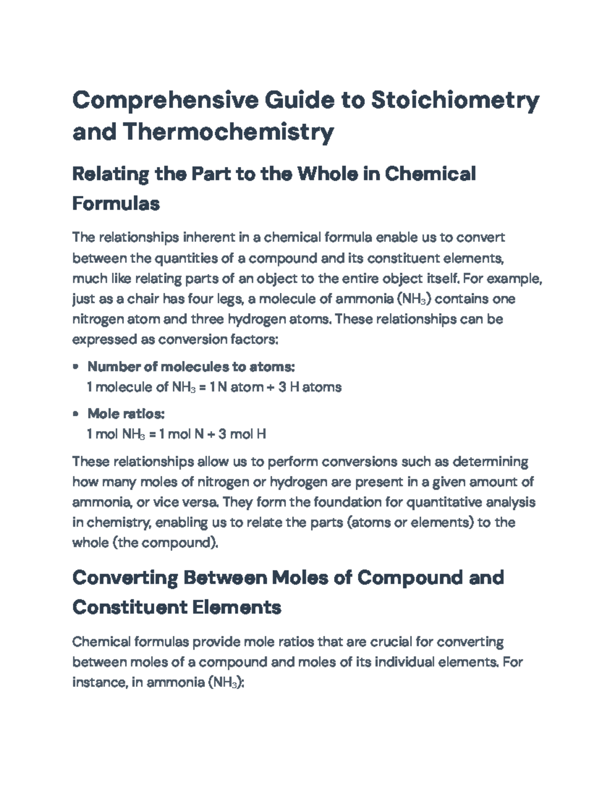 Comprehensive Guide to Stoichiometry & Thermochemistry Concepts - Studocu