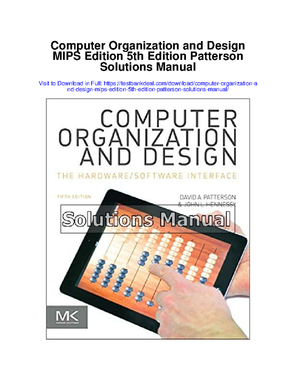 667644339 Computer Organization and Design Mips Edition 5th Edition ...