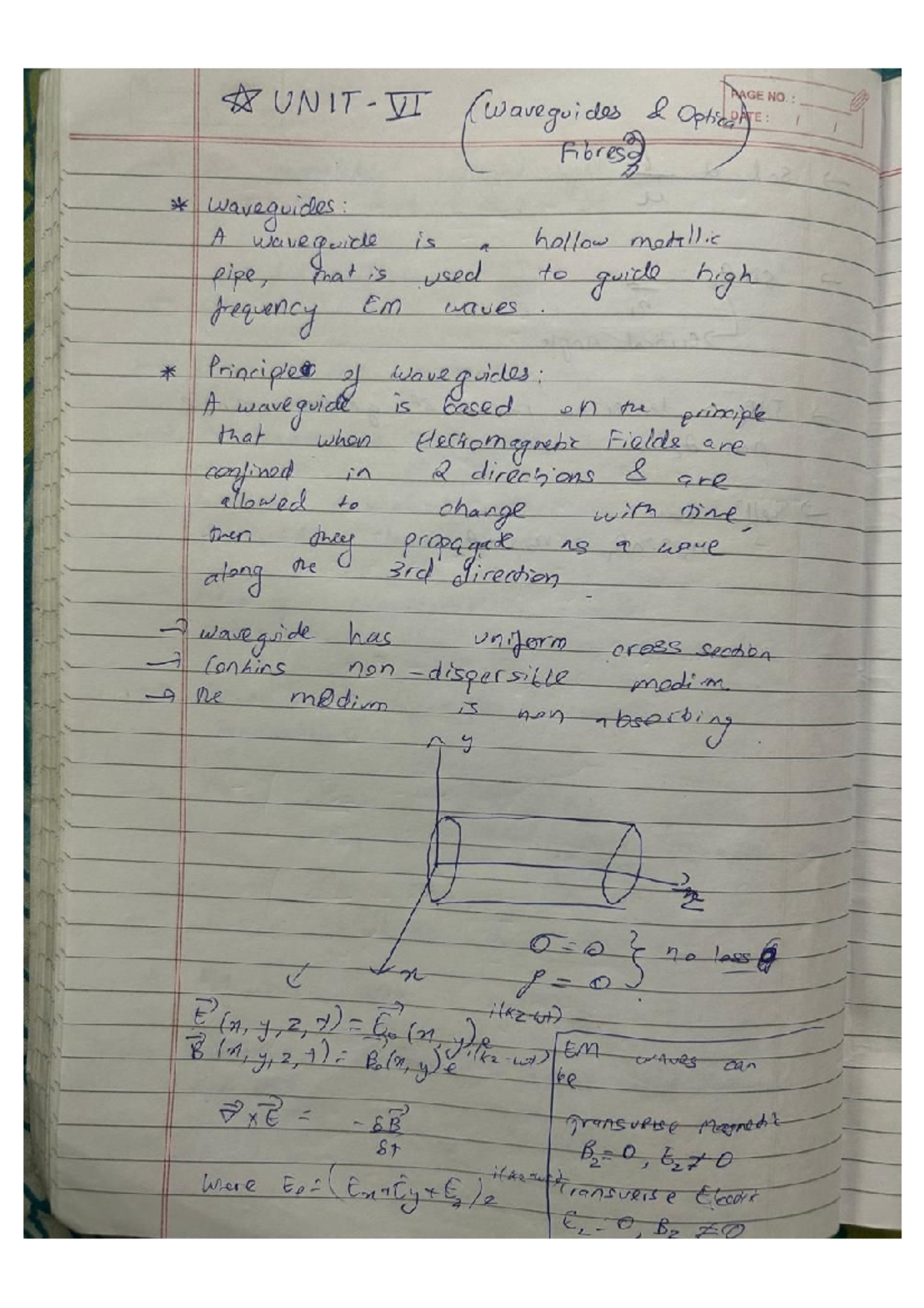 EMT U6 - Handwritten Notes - Electromagnetic Theory - i sl = LTI ...