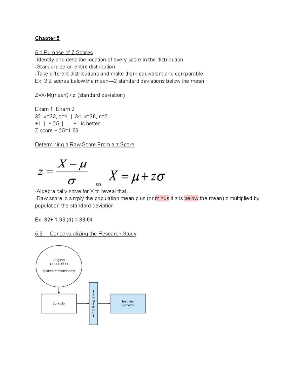 Stats Exam 2 Review - Chapter 5 5 Purpose of Z Scores -Identify and ...