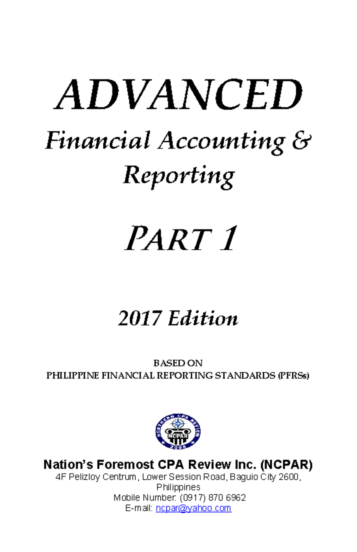 AFAR 2017 Edition: Advanced Financial Accounting & Reporting Part 1 ...