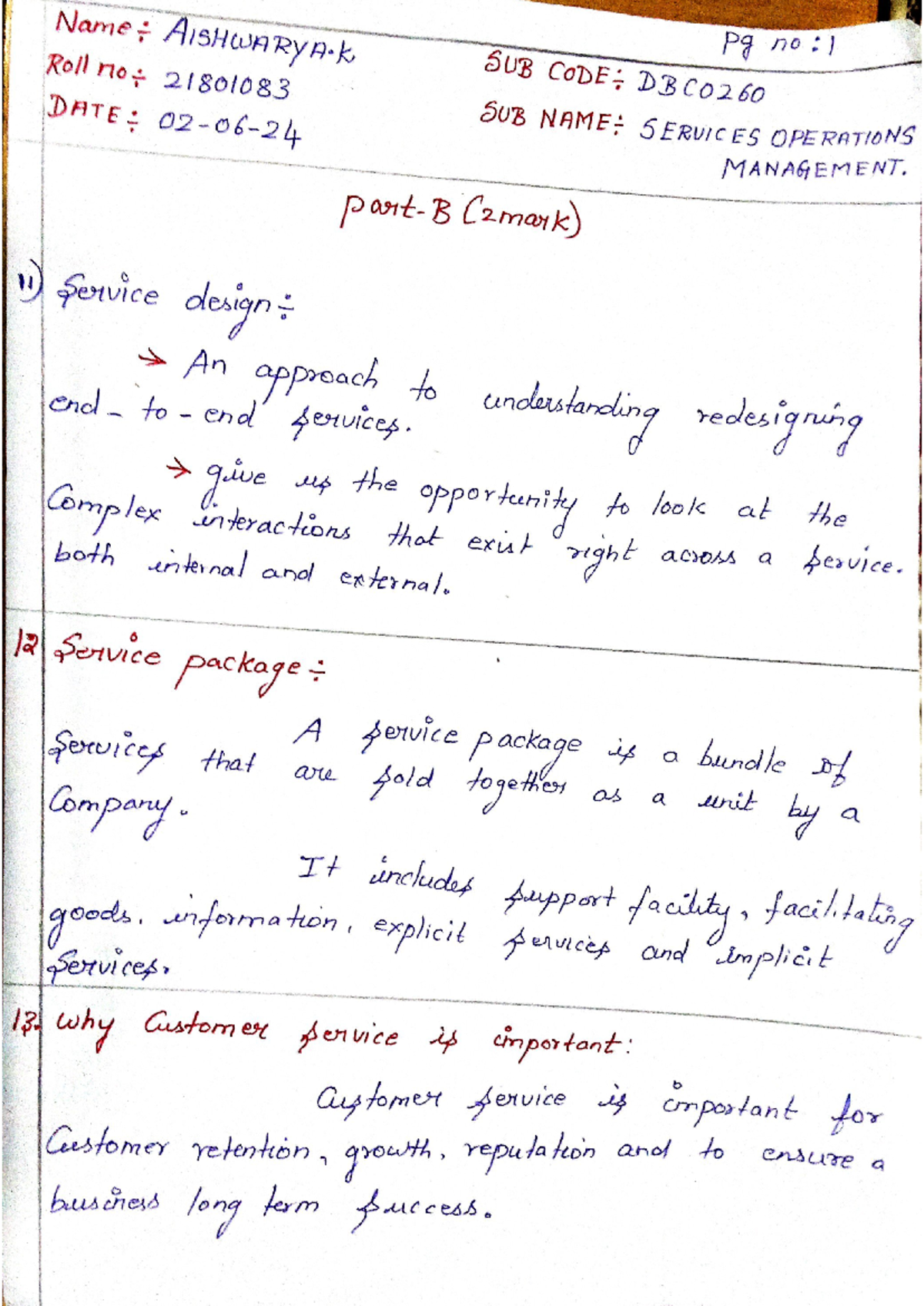 Service Operations Management Insights - DBC0260 Chapter Overview - Studocu