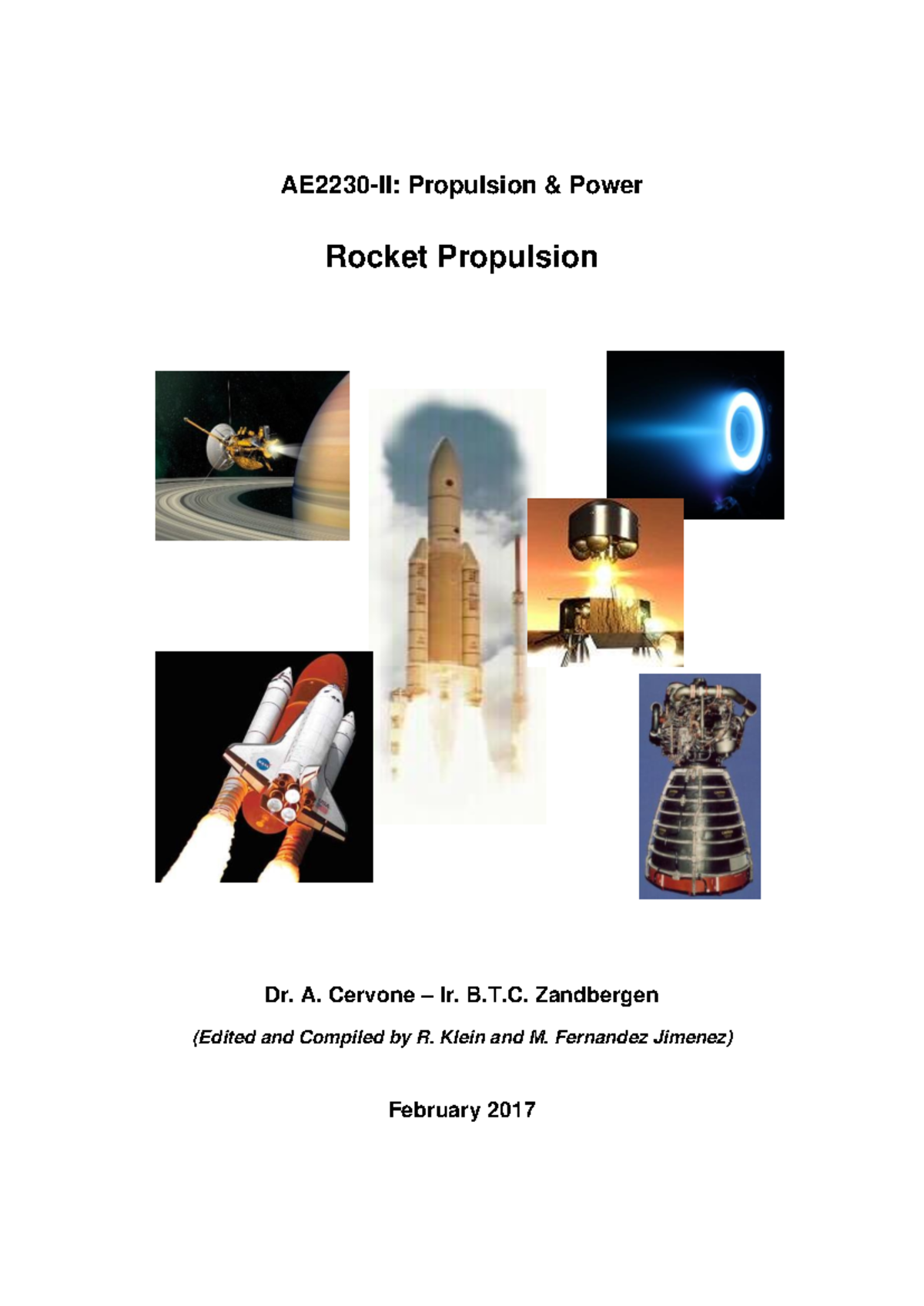 Lecture Notes AE2230-II: Rocket Propulsion Fundamentals and ...
