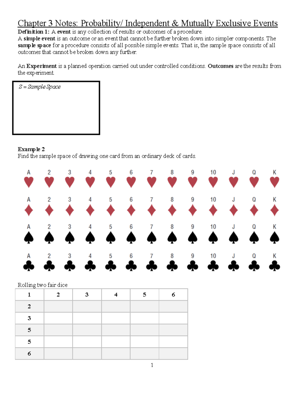 Stats Chapter 3 Notes: Probability & Events (Final Exam Study) - Studocu