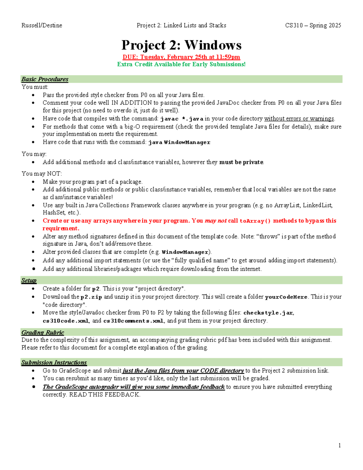 CS310 Project 2: Window Manager Implementation Guide and Requirements ...