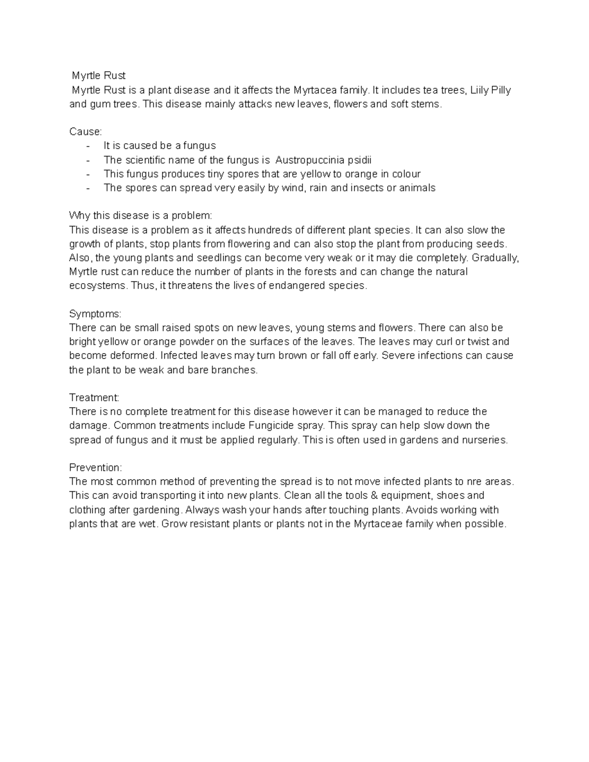 Myrtle Rust Case Study: Impact an…
