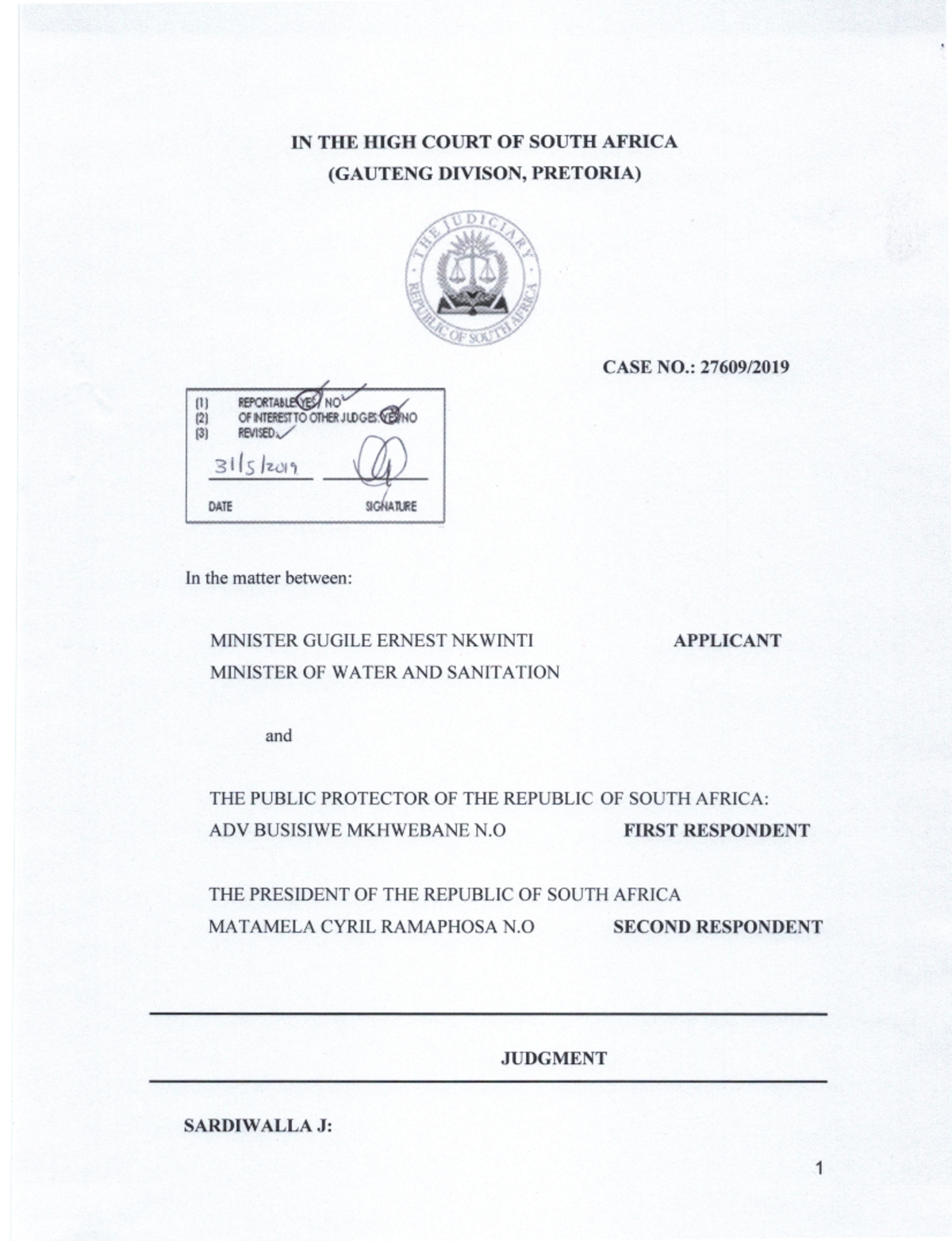 Case Law Analysis: Public Protector vs. Minister Nkwinti (Case No ...