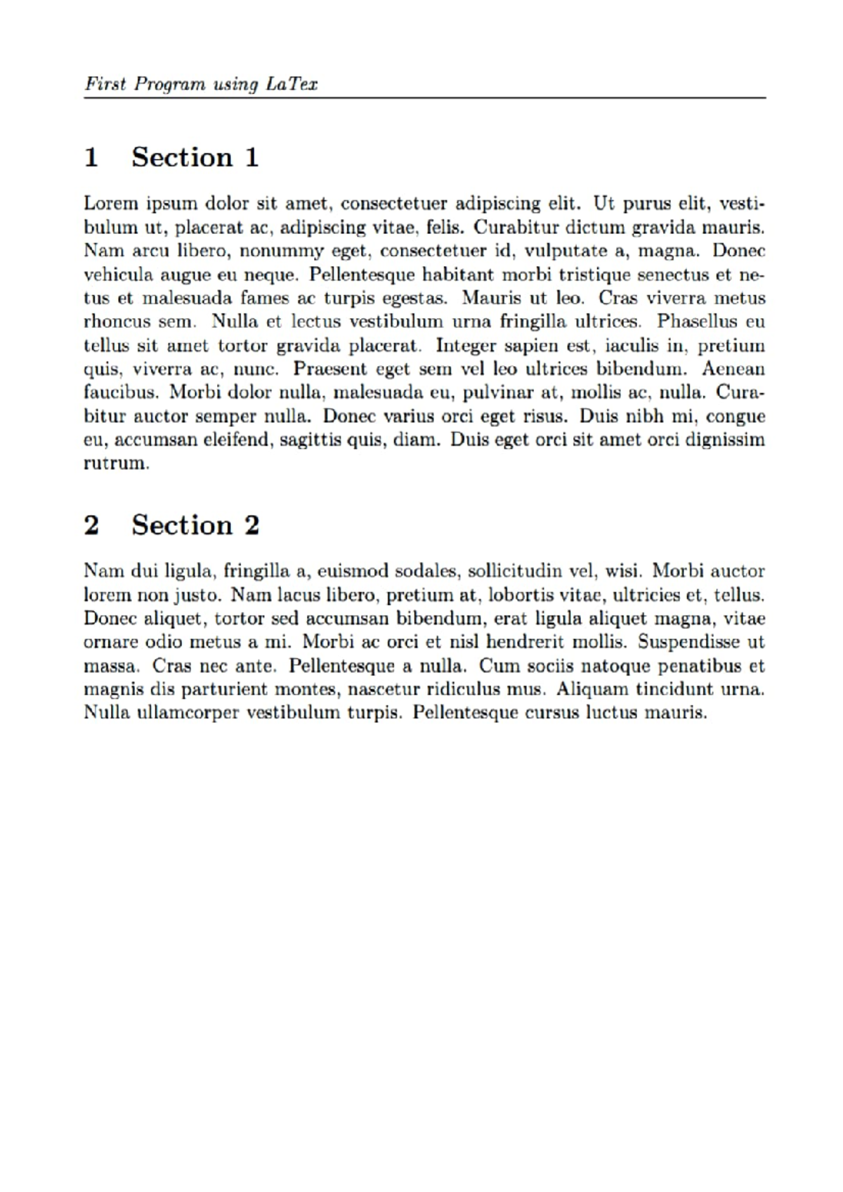 CSE 101: First Program Using LaTeX - Section 1 & 2 Report - Studocu