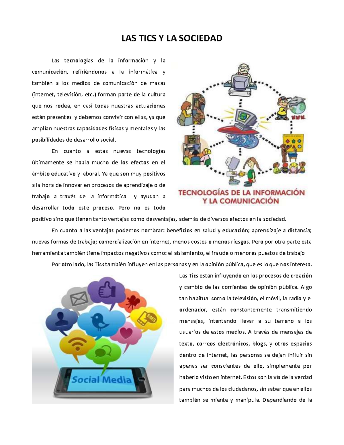 Las TIC y su Impacto en la Sociedad - EDUCATIVO - Studocu