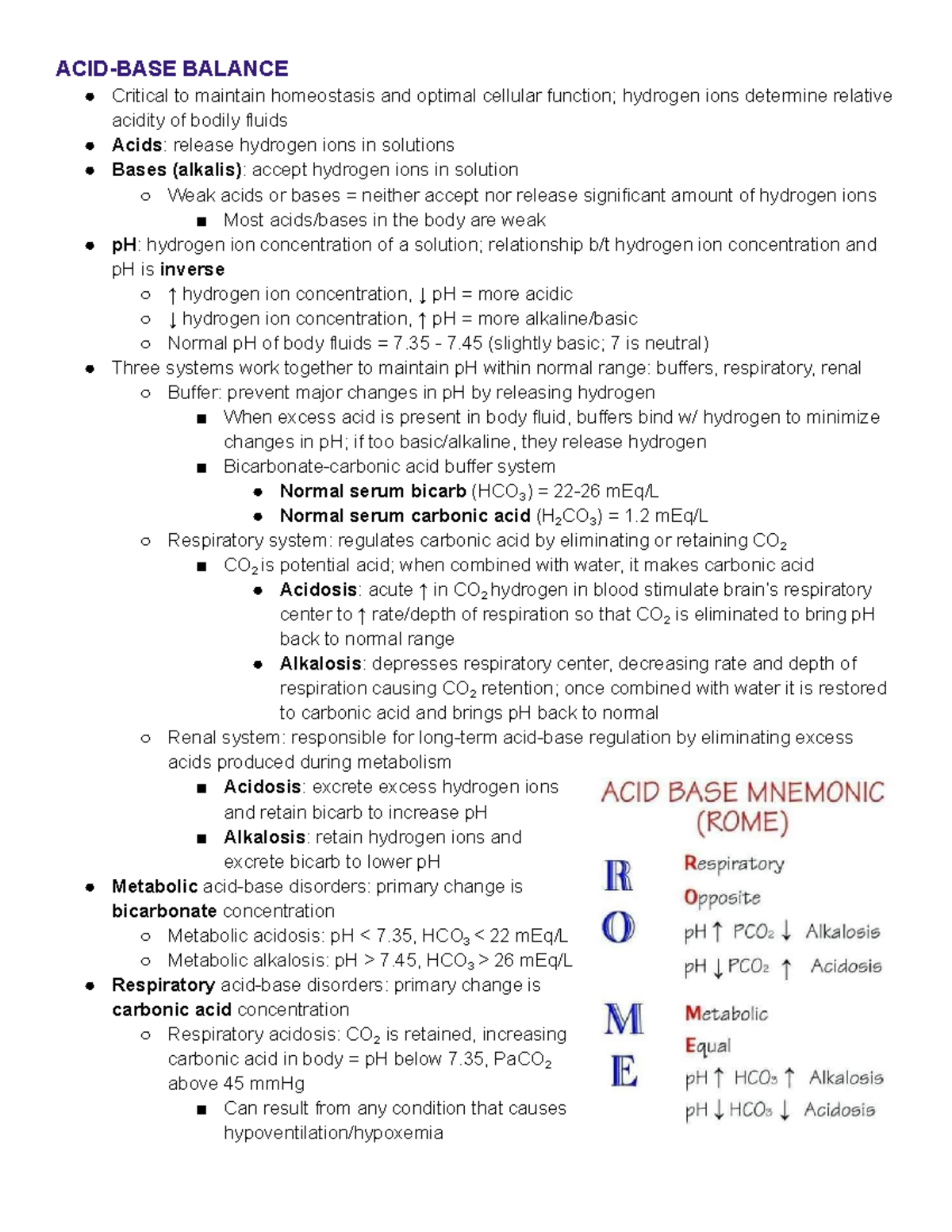 NUR 302 Clinical Guide: Nursing Processes for Acid-Base Imbalance ...