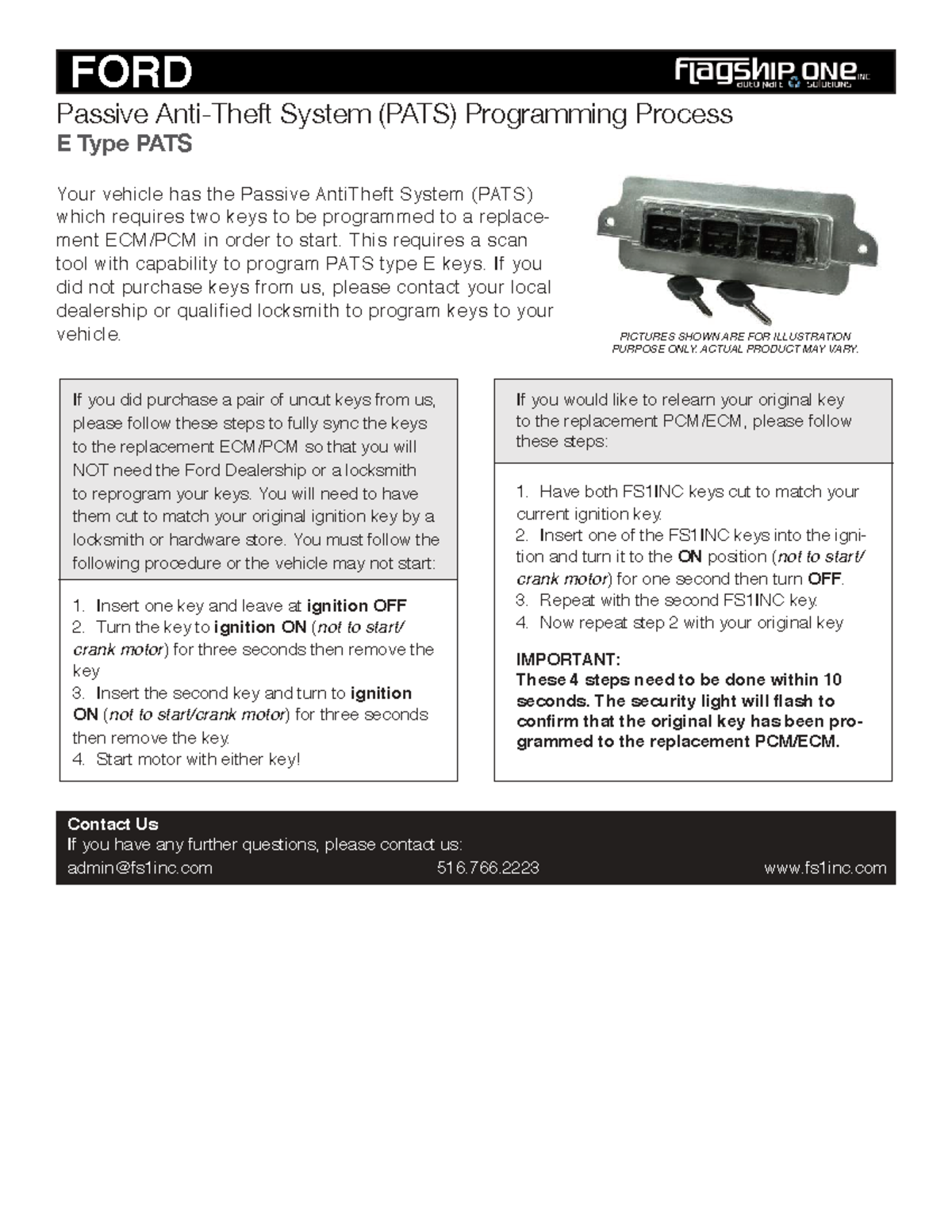 E-Type PATS Programming Process for Ford Vehicles - Studocu