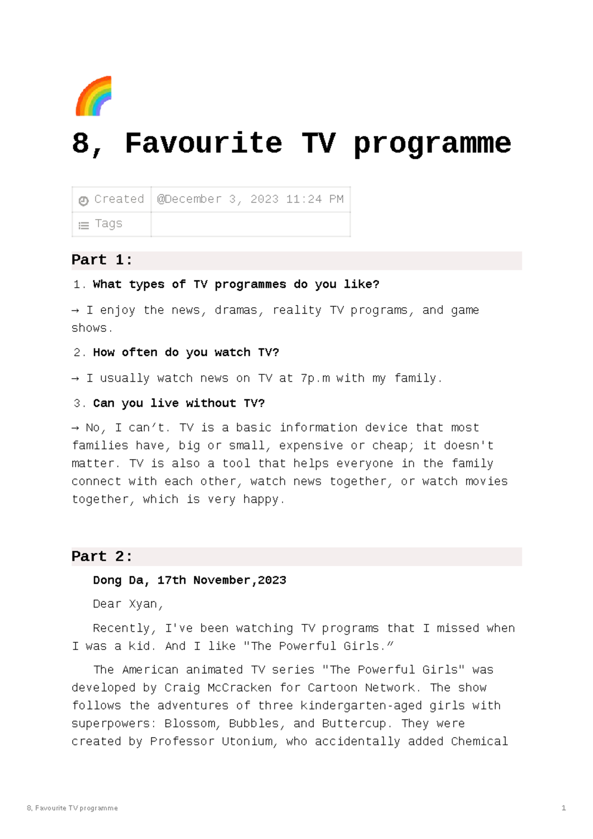 TV Program Preferences: Insights and Reflections - Studocu