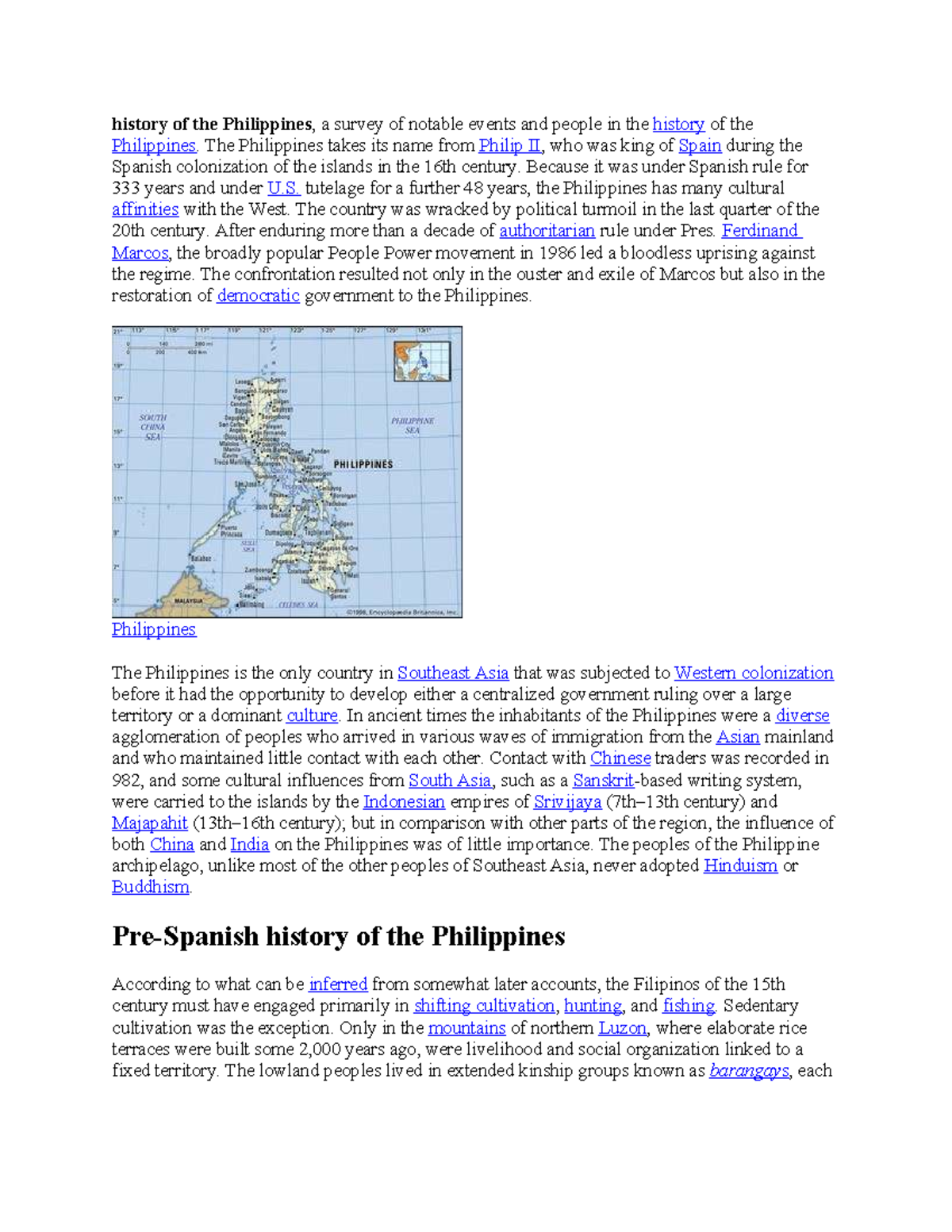 History of the Philippines: Key Events and Figures - Studocu