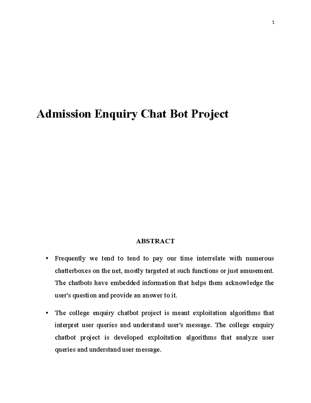 E3d52a - None - Admission Enquiry Chat Bot Project ABSTRACT ...