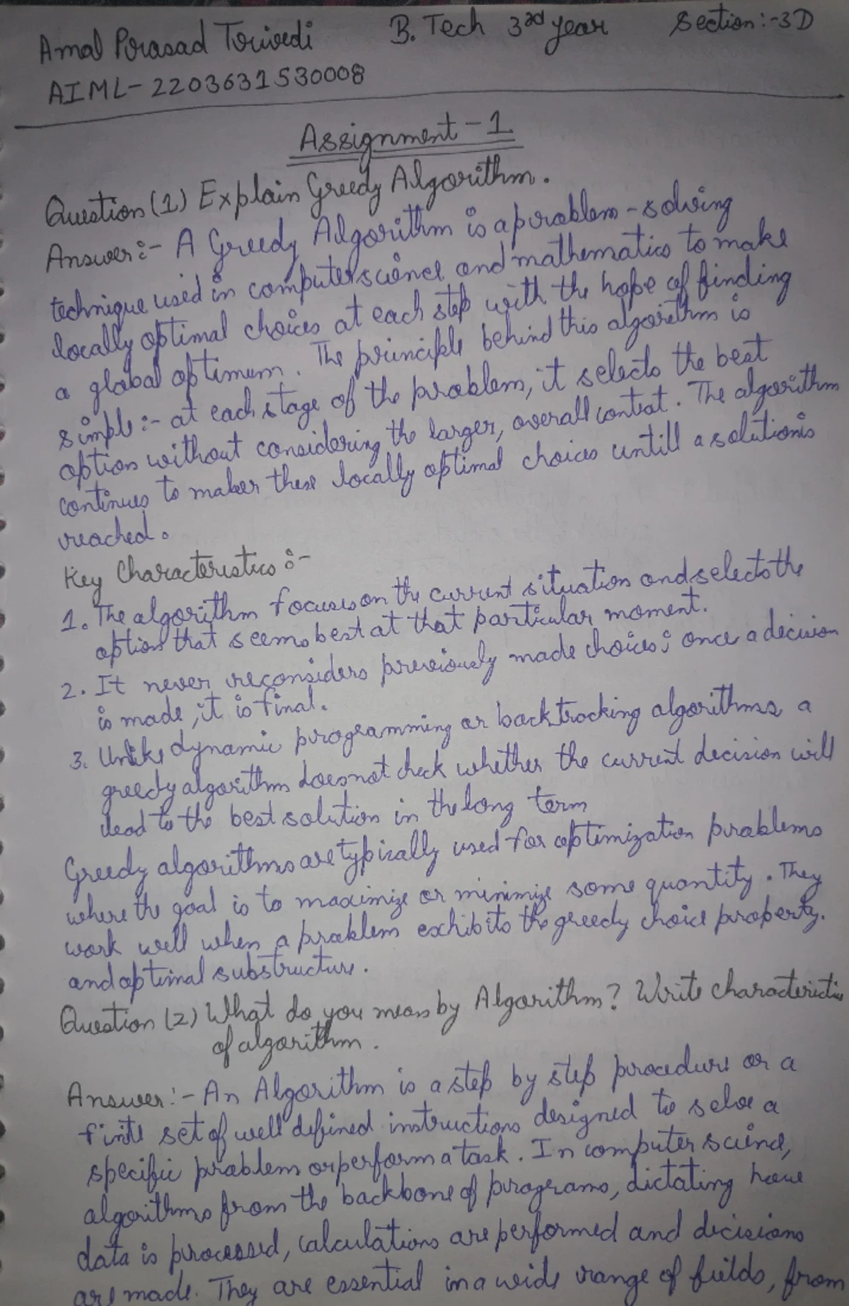 DAA UNIT 1 - daa unit 1 lecture notes - UNIT 1 Introduction Date ...