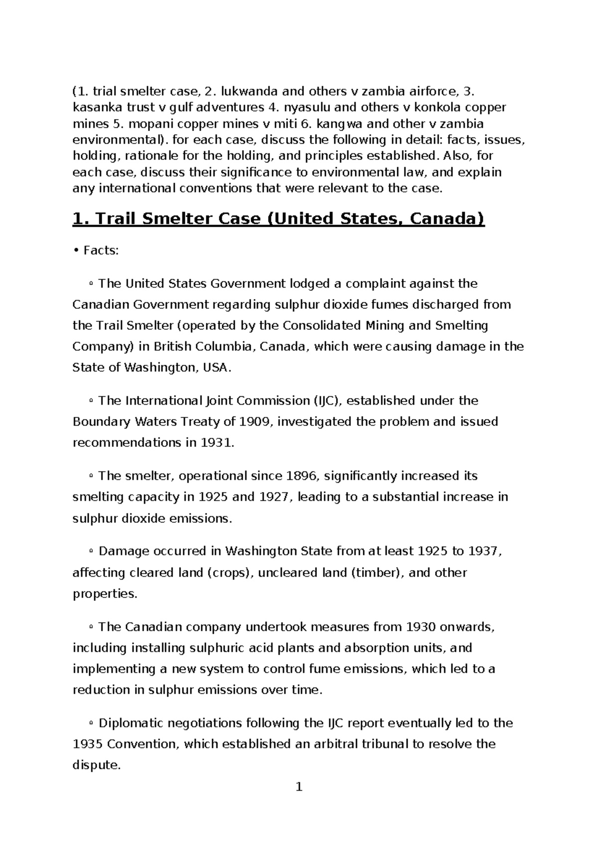 TEES Environmental Law Cases: Key Principles and Significance - Studocu